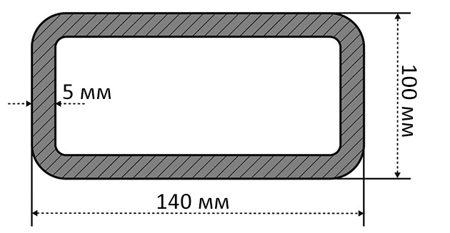 Труба профильная 140х100х5,0 ст 09г2с-15